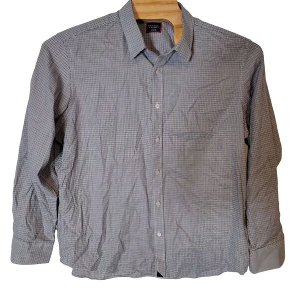 UNTUCKit Men's Button Up Dress Shirt Size XXL Gray Blue Plaid Long‎ Sleeve - Picture 2 of 5